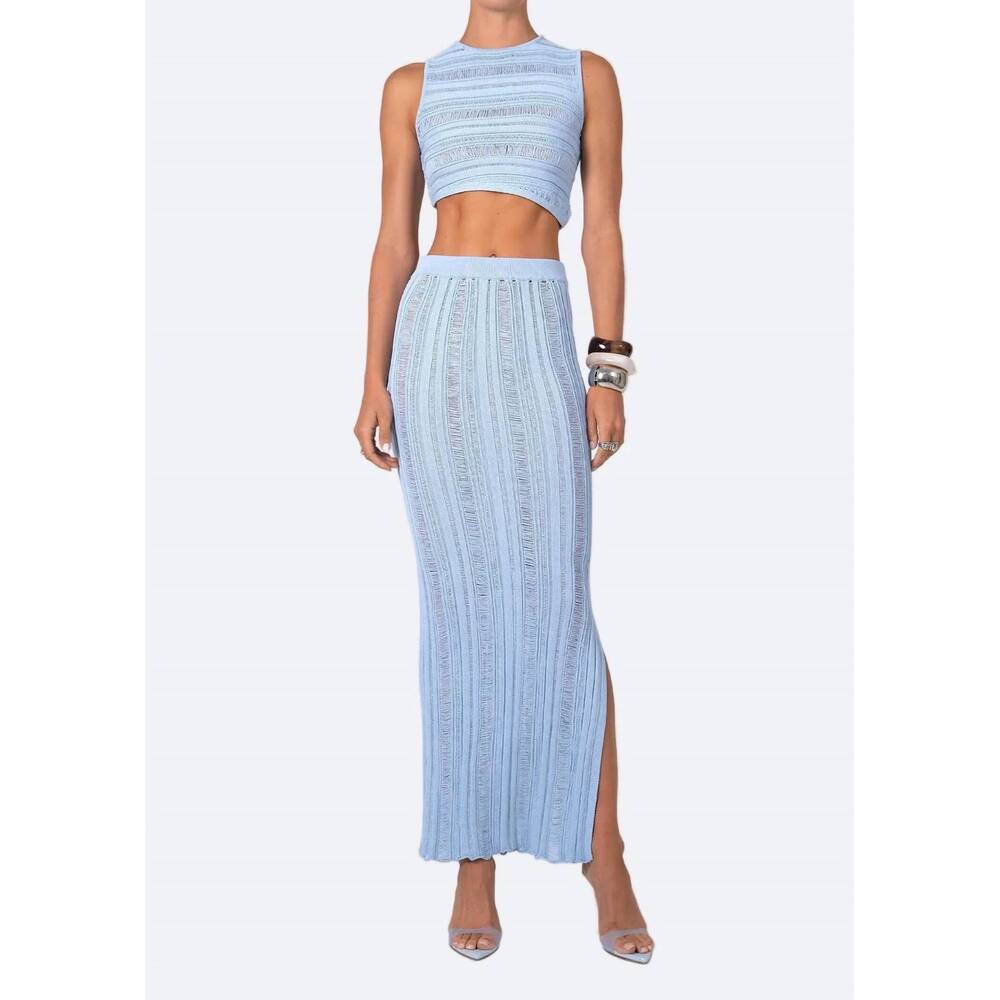 NEW NONCHALANT LABEL jasmine asymmetrical crop top in baby blue